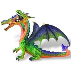Bullyland - Figurina Dragon verde cu 2 capete